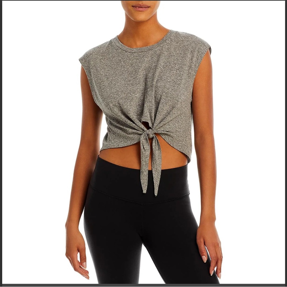 NWT Year Of Ours Gray Sleeveless Tie-Front Top size L